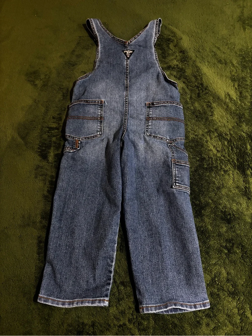OshKosh B’gosh Boys Jean Denim Cargo Overalls 5T Utility Bib Pants